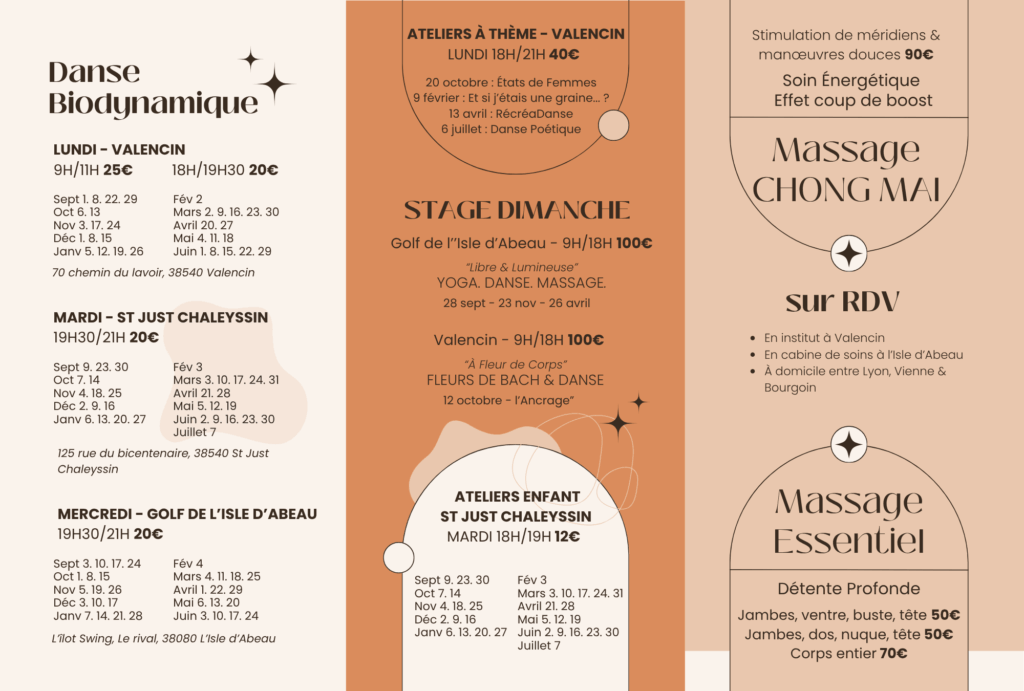 à corps de toi, danse biodynamique, massage chong mai, massage essentiel, saison 2025 2026, rentrée, détente, légèreté, respiration, être soi, inscription, nord isère, valencin, st just chaleyssin, l'isle d'abeau, enfant, adulte