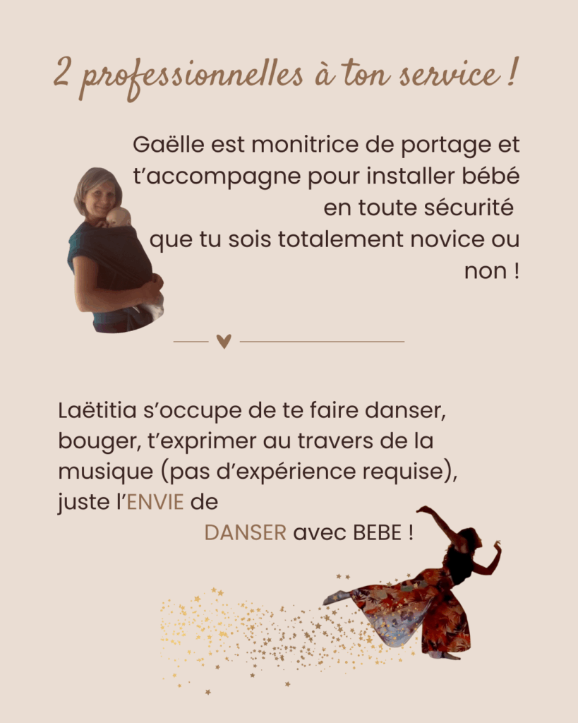 danse, bébé, portage