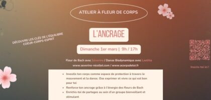 stage, dimanche, danse biodynamique, fleur de bach, ancrage
